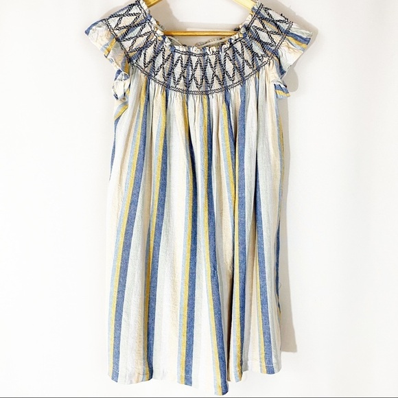 4OUR Dreamers Striped Linen Blend Dress Boho Bohemian - Picture 2 of 5